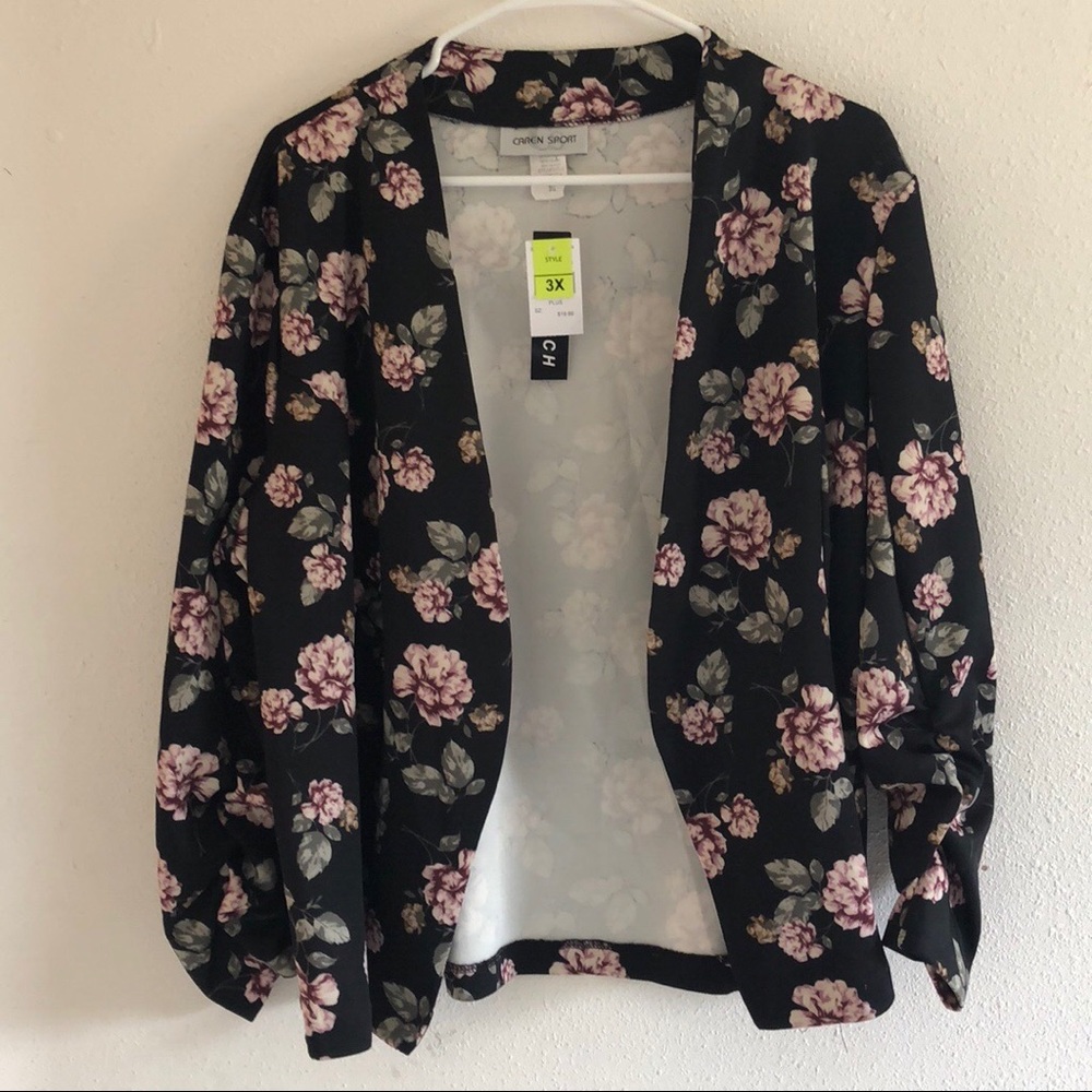 Floral long sleeve blazer